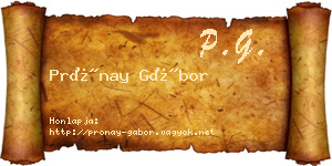 Prónay Gábor névjegykártya