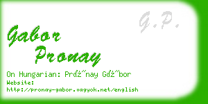gabor pronay business card