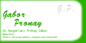 gabor pronay business card